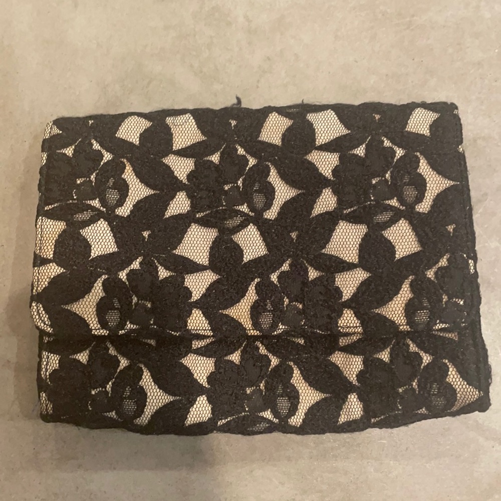 Elegant VINTAGE NEIMAN MARCUS Black Lace Clutch